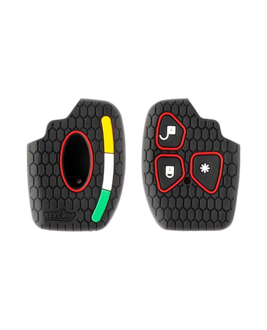 Keycare Silicone Key Cover KC34 for Mahindra Xylo, Scorpio, Quanto Remote Key | Black
